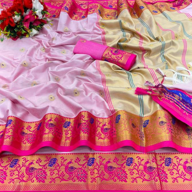 Peacock Paithani By Hb Cotton Silk Non Catalog Designer Sarees Wholesale Shop In Surat

